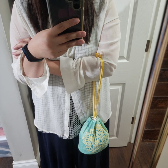 [NEW] Japanese Style Drawstring Bag / Kimono Bag / Japanese Bag / Kimono Purse - Picture 5 of 6